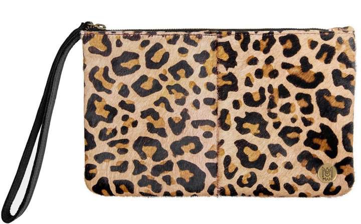 MAHI Leather - Classic Clutch Bag In Leopard Print Pony Fur