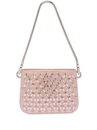 Miu Miu Sassy crystal-embellished shoulder bag - FARFETCH