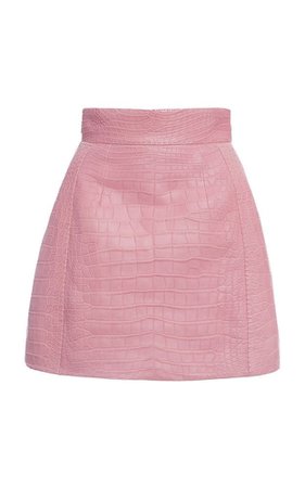 pink leather mini skirt high waisted