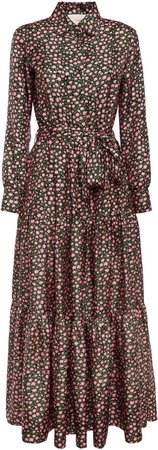 La DoubleJ Bellini Floral Silk Maxi Dress Size: L