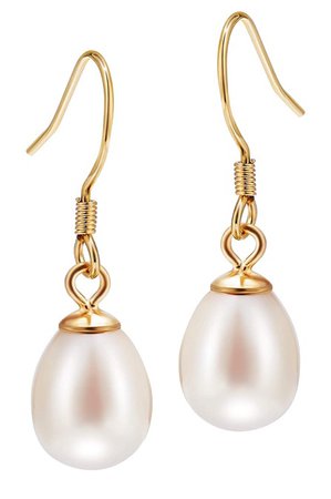Pearl earrings with gold
