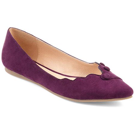 Amazon.com | Journee Collection Scalloped Button Flats | Flats