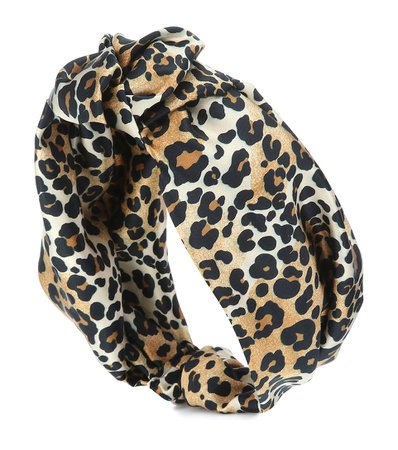 JENNIFER BEHR Leopard stretch-silk headband