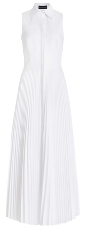 Brandon Maxwell The Alston Pleated Bustier Cotton Maxi Dress