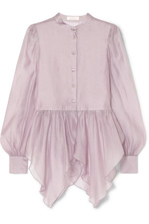 See By Chloé | Ruffled organza peplum blouse | NET-A-PORTER.COM