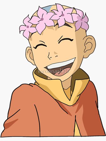 "Flower Crown Aang (Avatar: The Last Airbender)" Sticker by karolinas419 | Redbubble