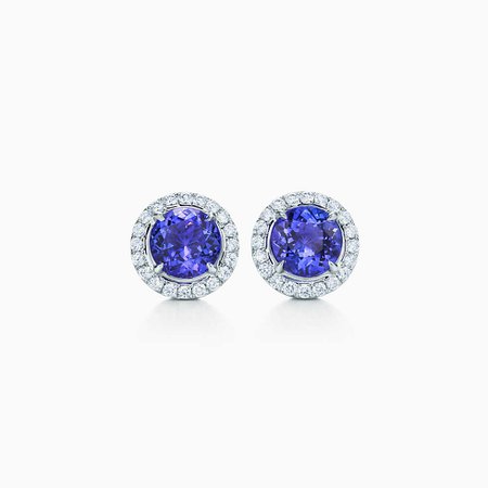 Tiffany Soleste earrings in platinum with sapphires and diamonds. | Tiffany & Co.