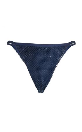 Moxie Crystal-Mesh Bikini Bottom By Simkhai | Moda Operandi