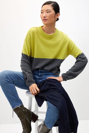 Nora Colorblocked Cashmere Sweater | Anthropologie