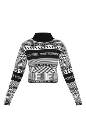 PRETTYLITTLETHING Black Knit Crop Sweater - New In Clothing - New In | PrettyLittleThing USA