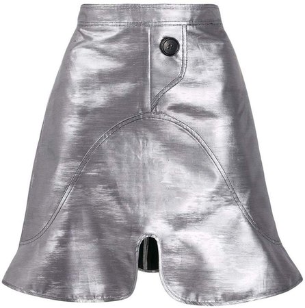 scalloped mini skirt