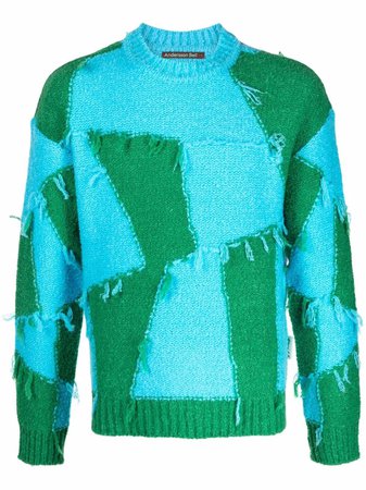 Andersson Bell checkerboard-pattern Fringed Jumper - Farfetch
