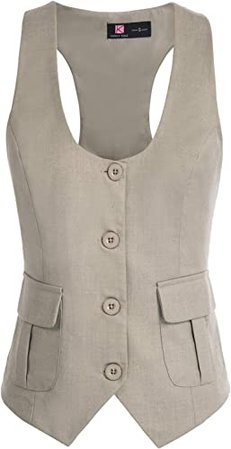 KANCY KOLE Vests for Women Dressy Lightweight Steampunk Vest Business Suits for Office Professional M Dark Grey at Amazon Women's Coats Shop