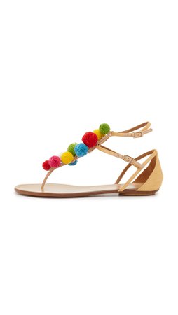multicolor pom pom flat sandals - Google Search