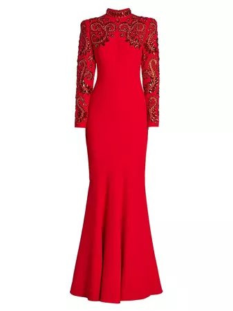 Shop ANDREW GN Crystal-Embellished Mermaid Gown | Saks Fifth Avenue