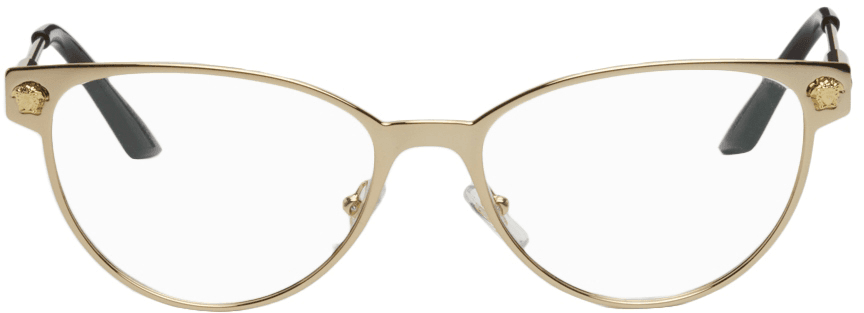 Versace Gold Chic Thin Cat-Eye Glasses