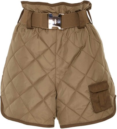Belted Quilted Shell Shorts