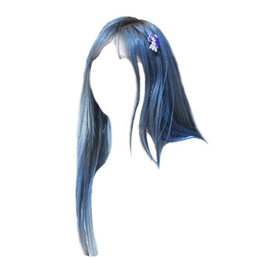 Bangs Blue Hair PNG
