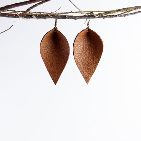 Leather Leaf Earrings Genuine Leather Earrings