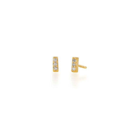 Mini Diamond Bar Stud Earrings | Rachel Reid Jewelry | Wolf & Badger