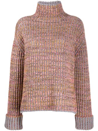 Shop pink Acne Studios oversized melange roll neck jumper with Express Delivery - Farfetch