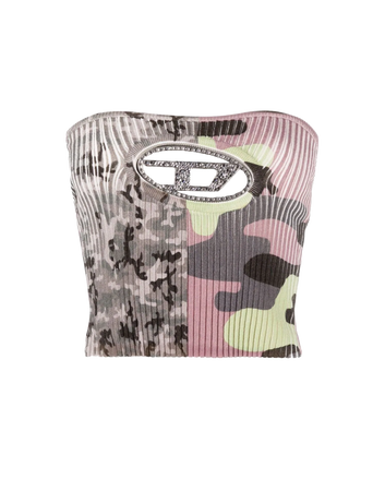Diesel Camouflage-print Ribbed-knit Bandeau (Dei5 edit)