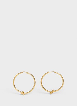 Knot large hoops in brass with gold finish - Gold - Official website | CELINE