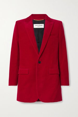 Red Cotton-corduroy blazer | SAINT LAURENT | NET-A-PORTER