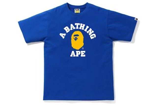 Bape blue/yellow t shirt