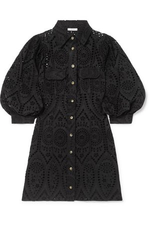 GANNI | Sandrose broderie anglaise cotton mini dress | NET-A-PORTER.COM