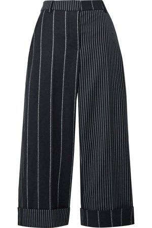 Thom Browne | Cropped pinstriped wool wide-leg pants | NET-A-PORTER.COM