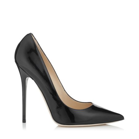 Black Patent Leather Pointed Designer Pumps | Anouk | JIMMY CHOO
