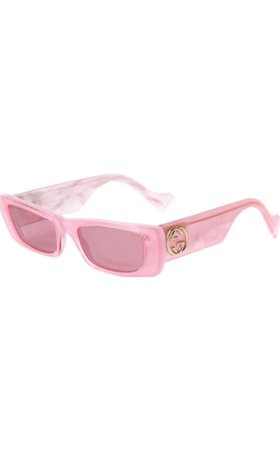 Pink Acetate Gucci Oval Sunglasses