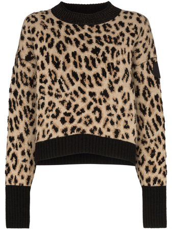 Moncler Intarsia Knit Sweater - Leopard Print - Farfetch