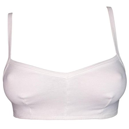 1990's Dolce and Gabbana White Ribbed Bra Crop Top For Sale at 1stdibs