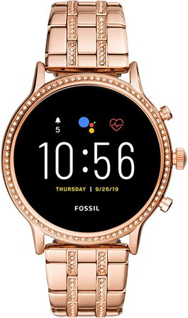 Fossil Gen 5 Julianna HR Heart Rate Stainless Steel Touchscreen Smartwatch, Color: Rose Gold (Model: FTW6035): Watches