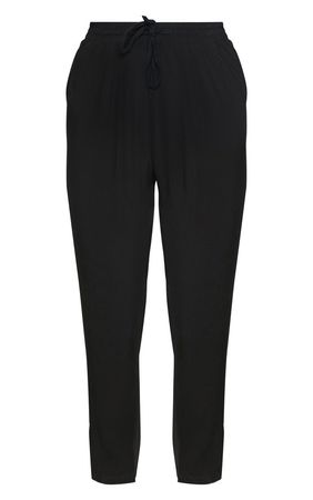 Diya Black Pin Stripe Casual Trousers | PrettyLittleThing