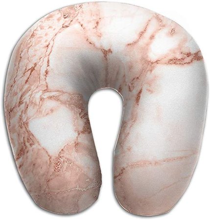 Amazon.com: Rose Gold Marble 100% Pure Memory Foam Neck Pillow,Comfortable U Shaped Cushion Neck Pillow With Head And Neck Supports For Airplanes Travel,Car,Driving: Home & Kitchen