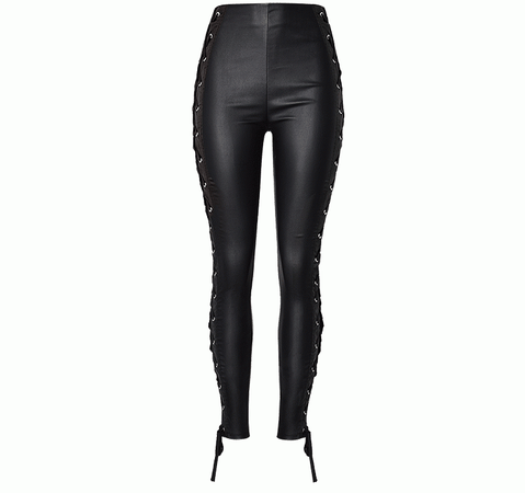 Vegan Leather Side Lace-Up Skinny Pants – Mary Cheffer