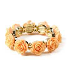 Amrita Singh Gold & Peach Rose Stretch Bracelet | zulily