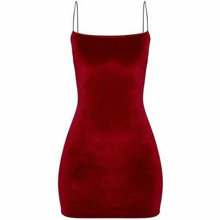 Red Velvet Spaghetti Strap Dress