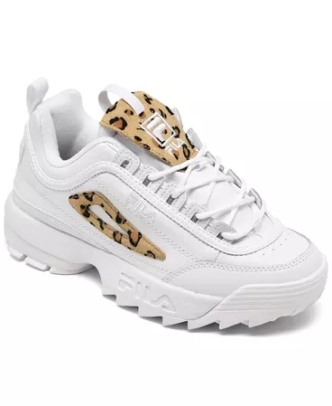 Fila Big Girls Disruptor II Leopard-Accent Casual Sneakers from Finish Line & Reviews - Finish Line Kids' Shoes - Kids - Macy's