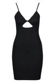 Twist Front Mini Dress | boohoo black