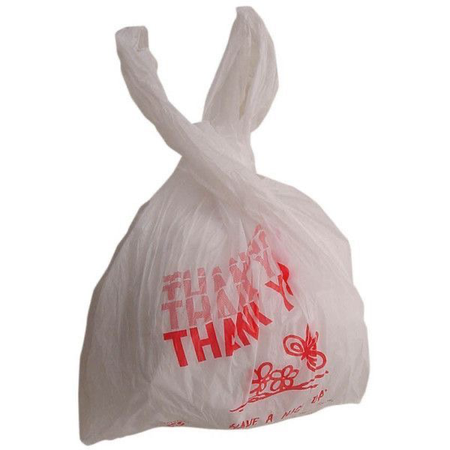 “thank you” plastic takeout bag