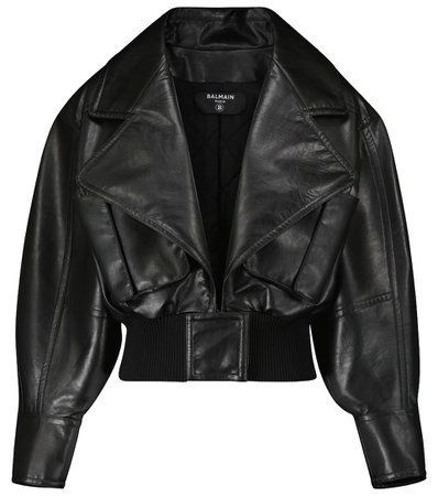 Balmain - Cropped faux leather jacket | Mytheresa