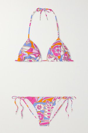 Emilio Pucci | Samoa printed triangle bikini | NET-A-PORTER.COM