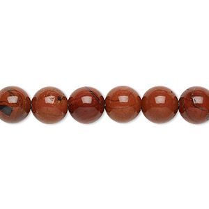 Bead, red jasper (natural), 6mm round, B grade, Mohs hardness 6-1/2 to 7. Sold per 15-1/2" to 16" strand. - Fire Mountain Gems and Beads