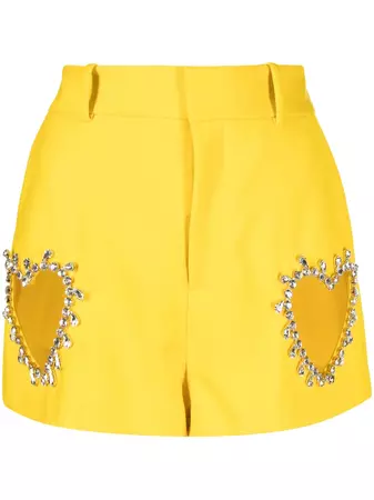AREA crystal-embellished cut-out Shorts - Farfetch