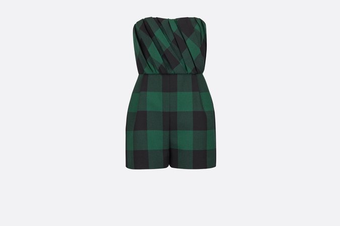 Bustier jumpsuit in wool with check motif - Ready-to-wear - Women's Fashion | DIOR