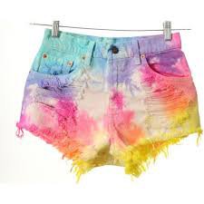rainbow shorts high waited jean - Google Search